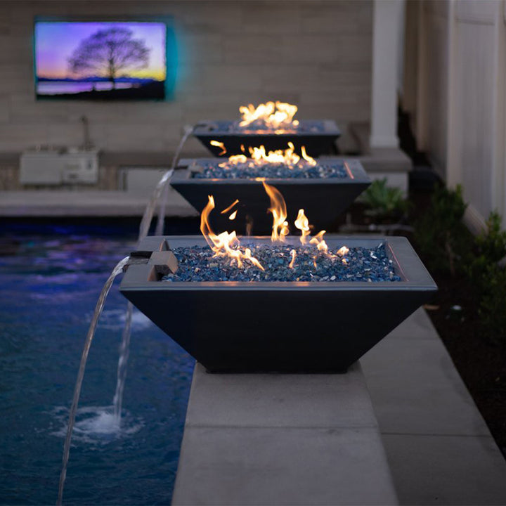 Maya Linear Fire and Water Bowl, Hammered Copper | The Outdoor Plus