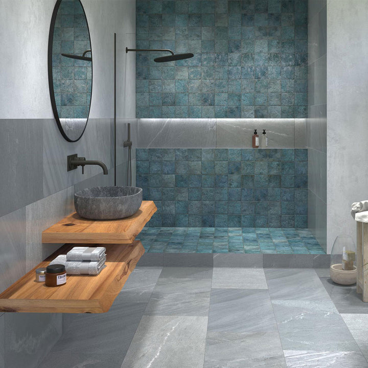 Tahiti Turquoise Slip Resistant, 6" x 6" Porcelain Tile | Pool Tile