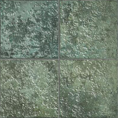Tahiti Emerald Glossy, 6" x 6" Porcelain Tile | Zellige-Look Pool Tile