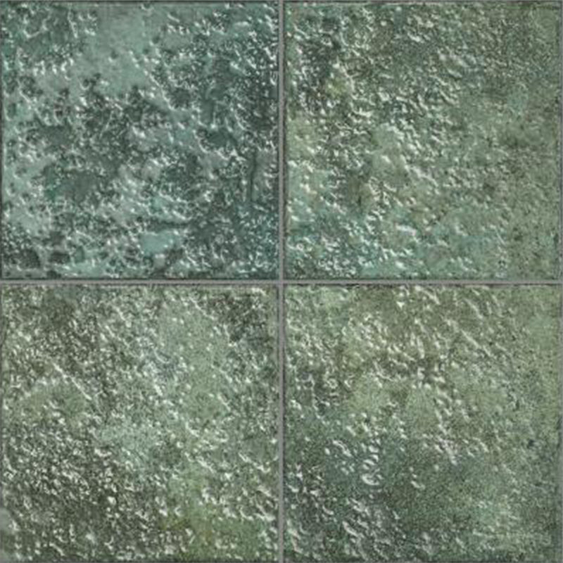 Tahiti Emerald Glossy, 6" x 6" Porcelain Tile | Zellige-Look Pool Tile