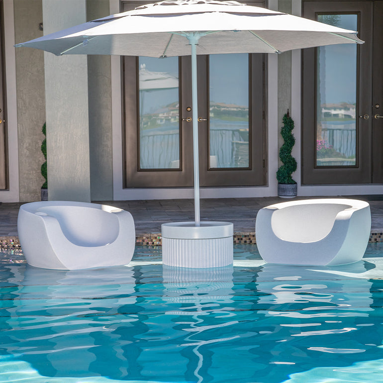 Ripple Wide Table with Umbrella Hole | In Pool & Patio Side Table