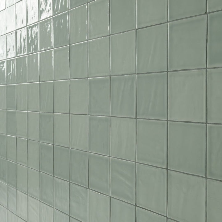 Terranello Olive 4" x 4" Glossy Kitchen & Bathroom Tile