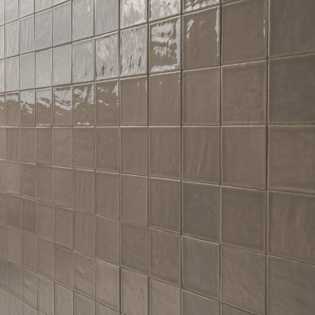 Terranello Umber 4" x 4" Glossy Kitchen & Bathroom Tile