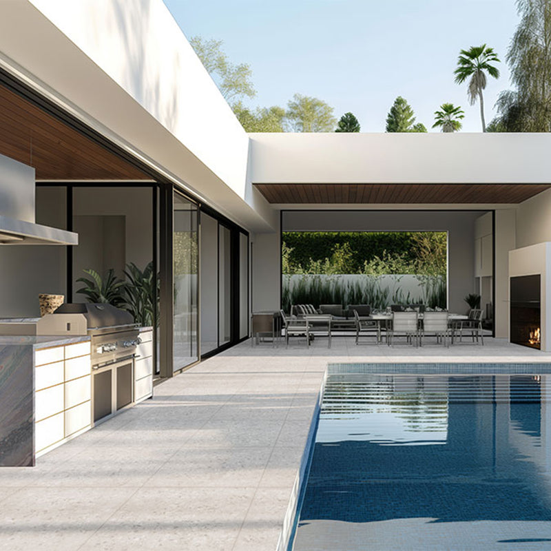 Terrazo Glacier, 24" x 24" | 2CM Porcelain Pool Paver by MSI