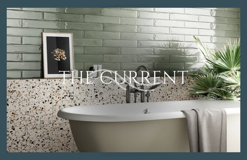 The Current | Trending Bathroom Tile by AquaBlu Mosaics
