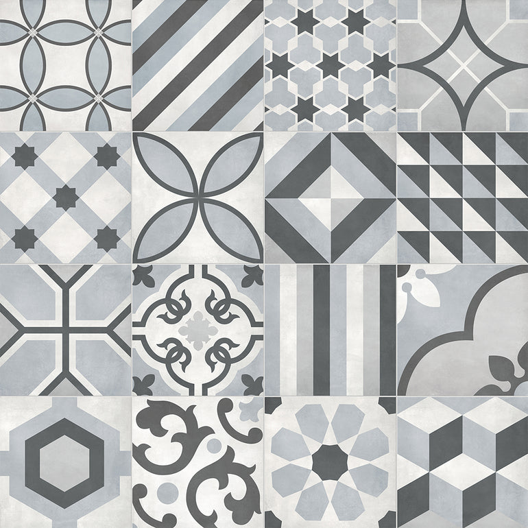 Tide Deco Blend, 8" x 8" Porcelain Tile | ANAFORMTIDDECO8 | IWT