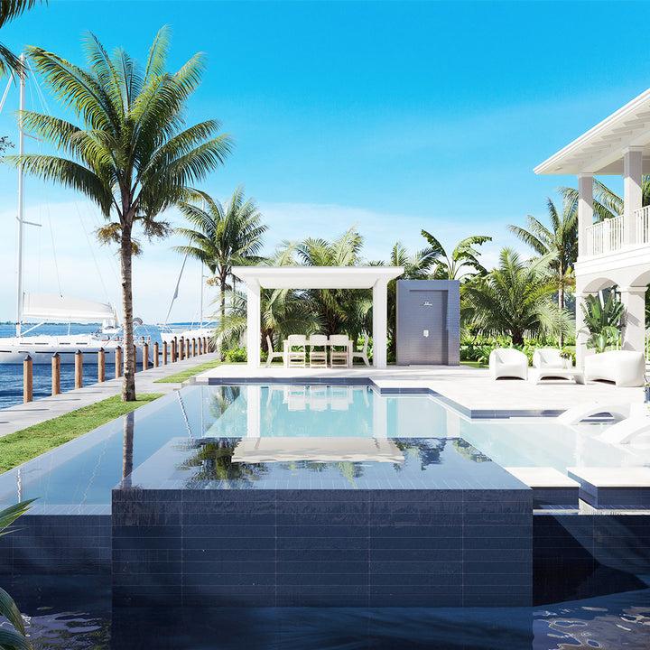 Tiderock Navy, 3" x 24" Porcelain Tile | Shop Pool Tile