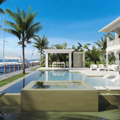 Tiderock Olive, 3" x 24" Porcelain Tile | Shop Pool Tile