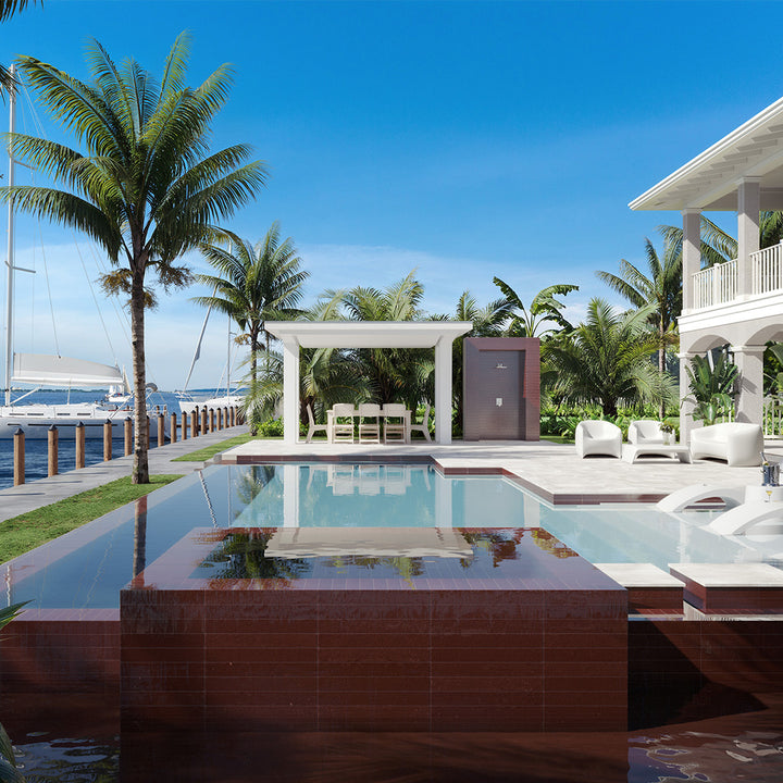 Tiderock Crimson, 3" x 24" Porcelain Tile | Shop Pool Tile