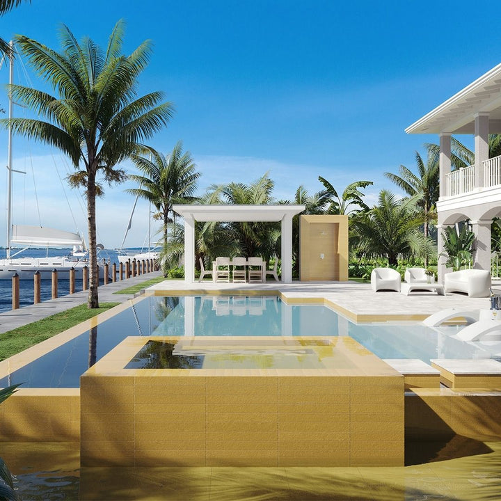 Tiderock Gold, 3" x 24" Porcelain Tile | Shop Pool Tile