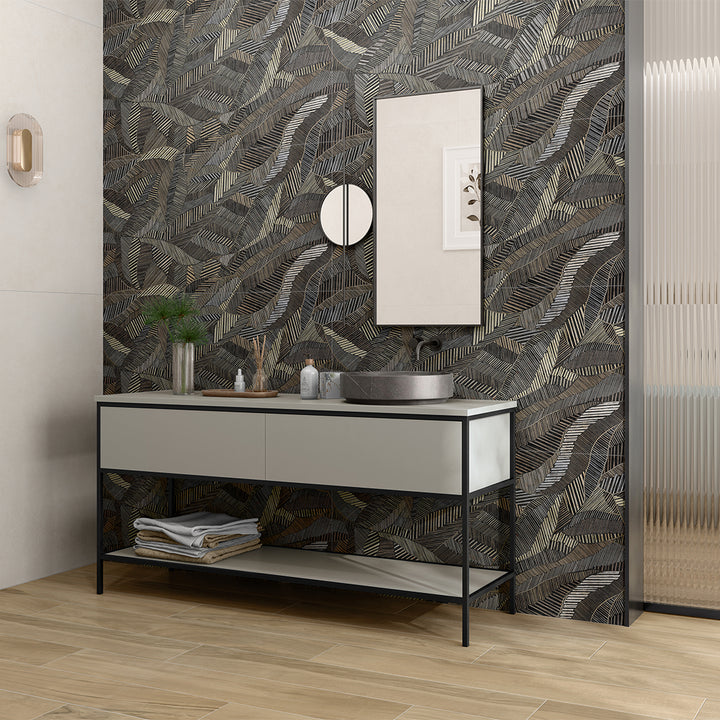 Tinsel Brown Leaf, 24" x 48" - Porcelain Tile