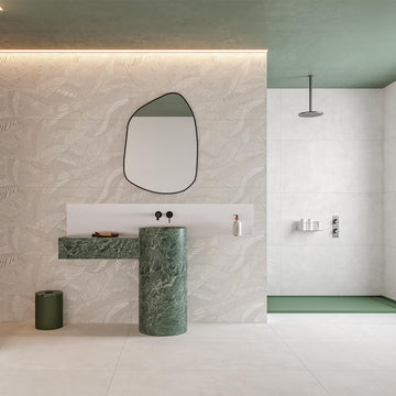 Tinsel White Leaf, 24" x 48" - Porcelain Tile