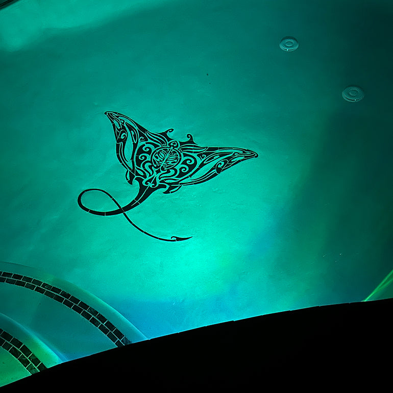 Tribal Manta Ray Mosaic | CM-MR1-60 | Pool Mosaic by Custom Mosaics