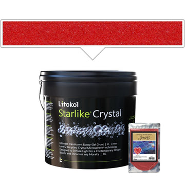 Litokol Starlike Crystal packaging with a small sample pack on a white background