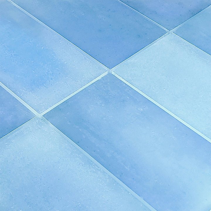 Tumbled Blue, 3"x 6" Glass Tile | Artistry in Mosaics Pool Tile