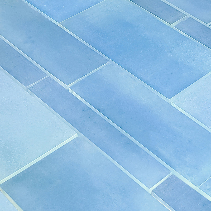 Tumbled Blue, Mixed Glass Tile | Artistry in Mosaics Pool Tile