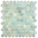 Aqua, Penny Round Mosaic - Glass Tile