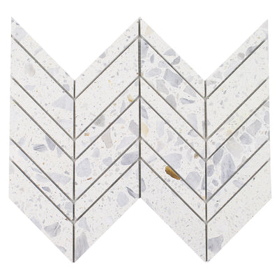 Venice Blue Chevron Terrazzo | Natural Stone Mosaics by Tesoro