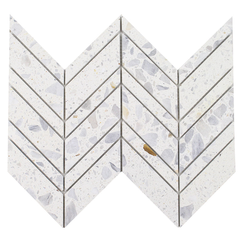 Venice Blue Chevron Terrazzo | Natural Stone Mosaics by Tesoro