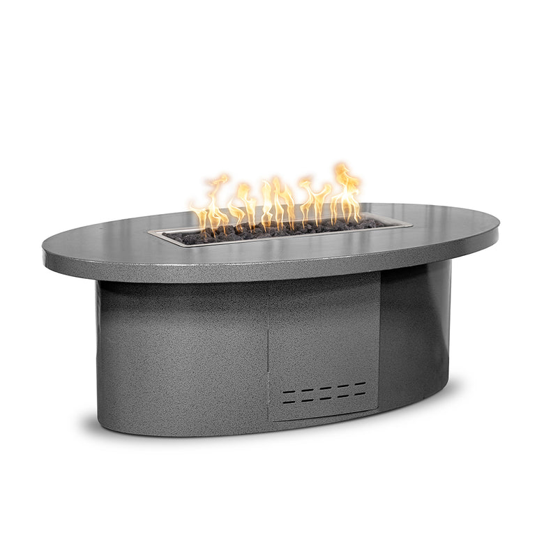 72" Oval Vallejo Fire Table | Outdoor Fire Pit by The Outdoor Plus - Silver Vein