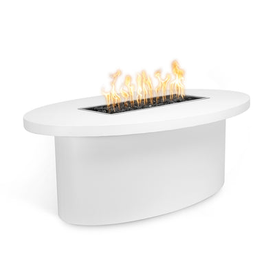 72" Oval Vallejo Fire Table | Outdoor Fire Pit by The Outdoor Plus - White