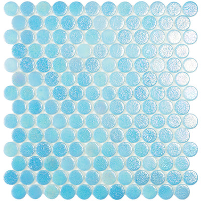 Shell Air Circle - Glass Penny Round Mosaic Tile