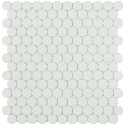 Matte White Circle - Glass Penny Round Mosaic Tile