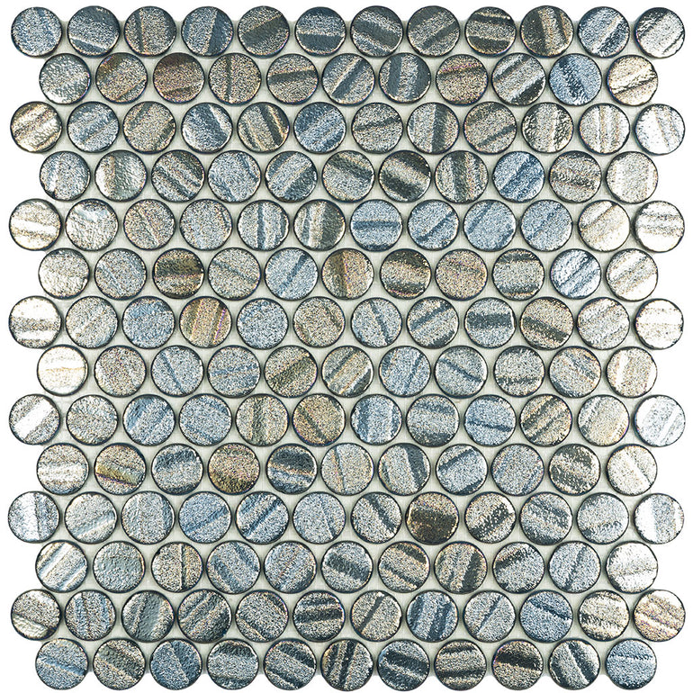 Laguna Ocean Circle - Glass Penny Round Mosaic Tile