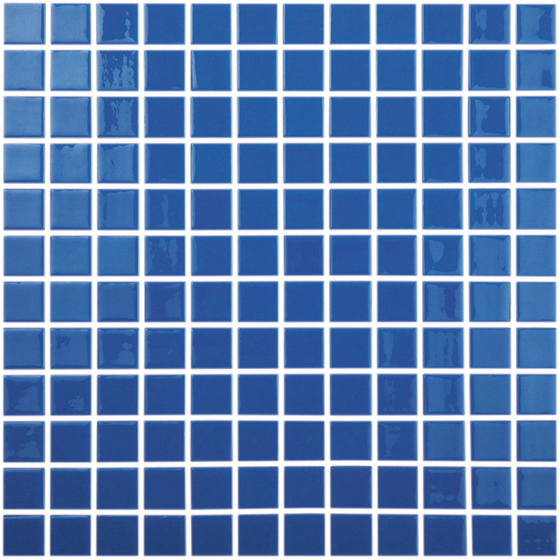 Denim Blue Slip Resistant, 1" x 1" Glass Tile | Pool Tile by Vidrepur