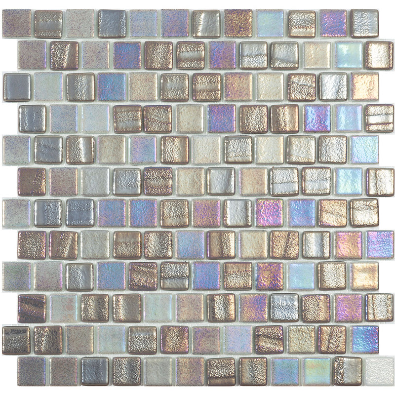 Fusion Grey T,  1" x 1" Brick - Glass Tile