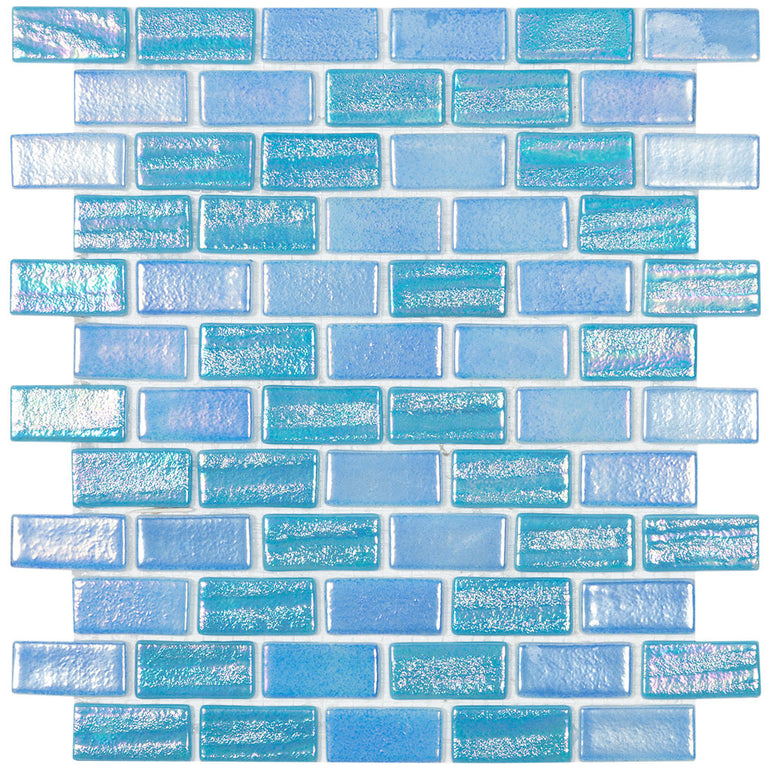 Fusion Light Blue T, 1" x 2" - Glass Tile