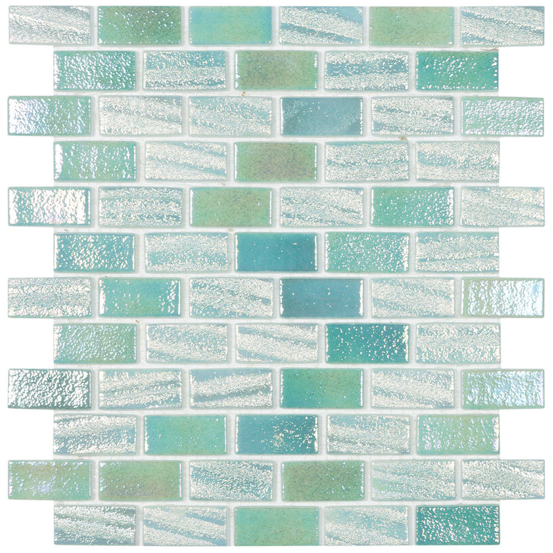 Fusion Light Green T, 1" x 2" - Glass Tile