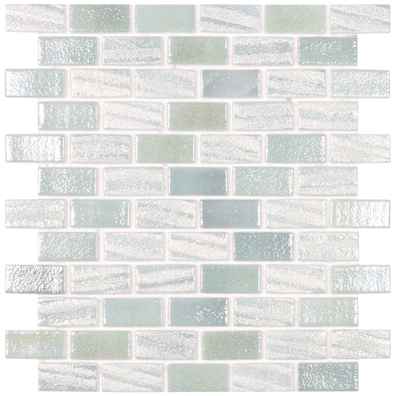 Fusion White T, 1" x 2" - Glass Tile