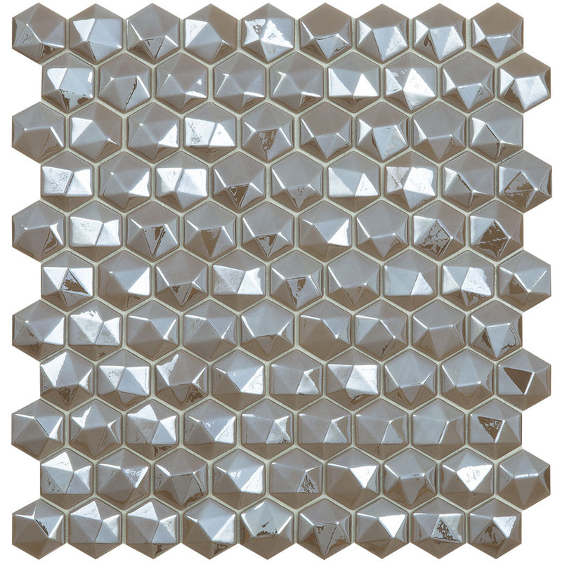 Coffee 3D, Hexagon Glass Tile | Mosaic Tile by Vidrepur 