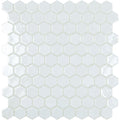 Raw White, Hexagon Mosaic - Glass Tile