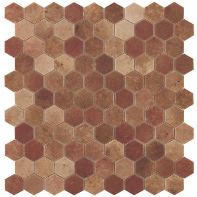 Terra Cotto Beige, Hexagon Glass Tile | Mosaic Tile by Vidrepur 