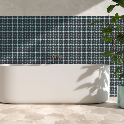 Lume Dark Grey Matte, 1.5" Mosaic - Glass Tile