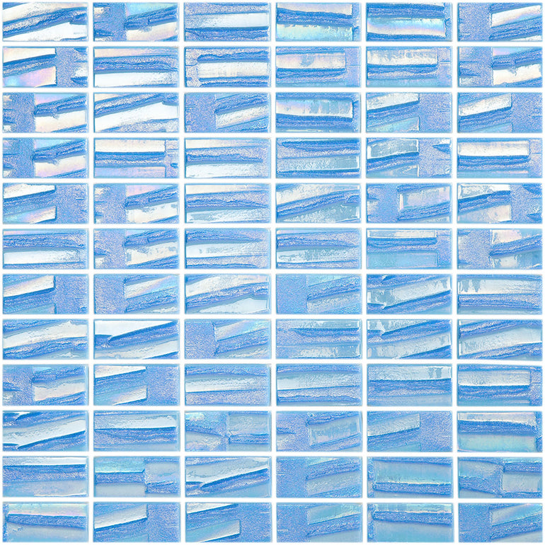 Neptune Light Blue Brick, 1" x 2" Glass Tile | Vidrepur Mosaic Tile