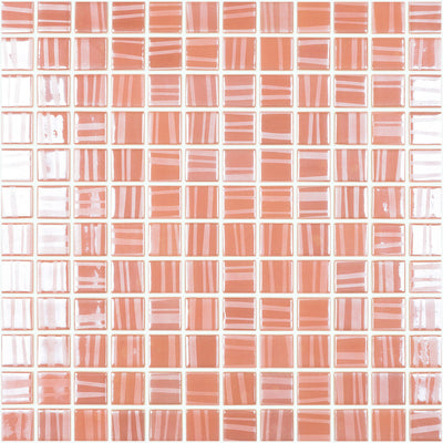 Tender Coral, 1" x 1" Glass Tile | Mosaic Pool Tile by Vidrepur 
