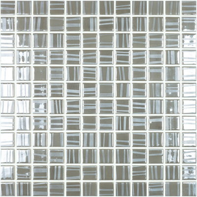 Tender Dark Grey, 1" x 1" Glass Tile | Mosaic Pool Tile by Vidrepur 