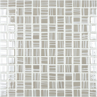 Tender Light Grey, 1" x 1" Glass Tile | Mosaic Pool Tile by Vidrepur 