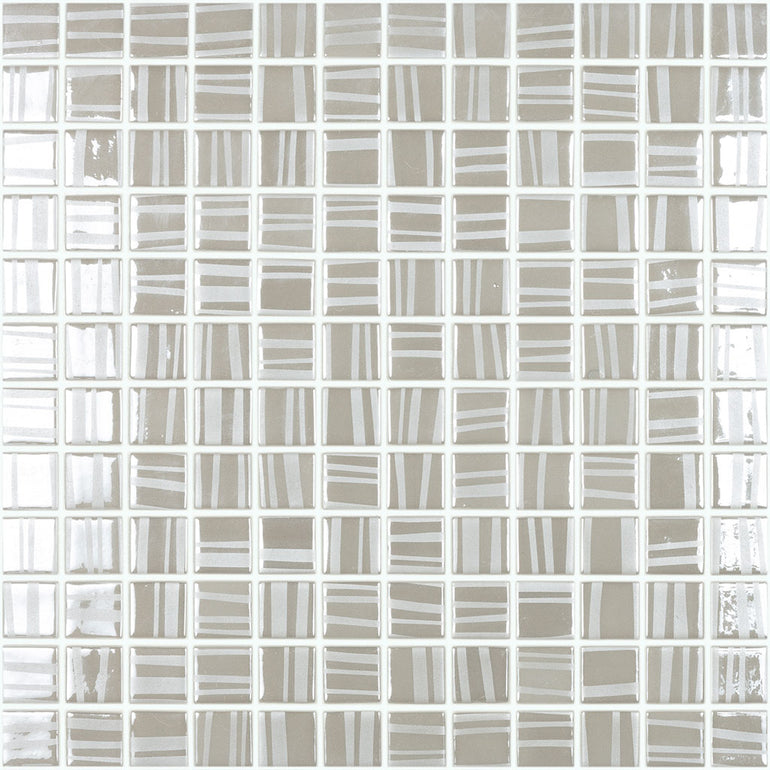 Tender Light Grey, 1" x 1" Glass Tile | Mosaic Pool Tile by Vidrepur 