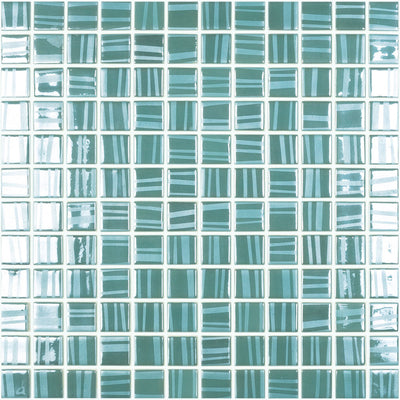Tender Opal Green, 1" x 1" Glass Tile | Mosaic Pool Tile by Vidrepur 
