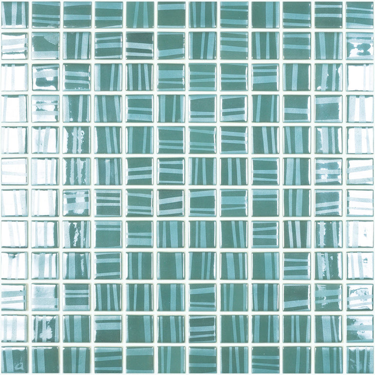 Tender Opal Green, 1" x 1" Glass Tile | Mosaic Pool Tile by Vidrepur 