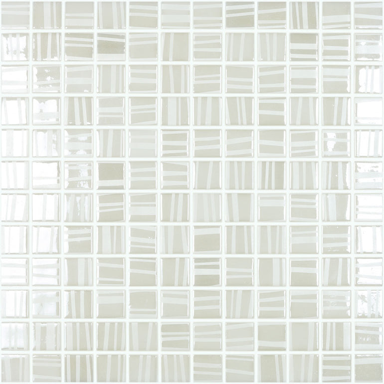 Tender White, 1" x 1" Glass Tile | Mosaic Pool Tile by Vidrepur 