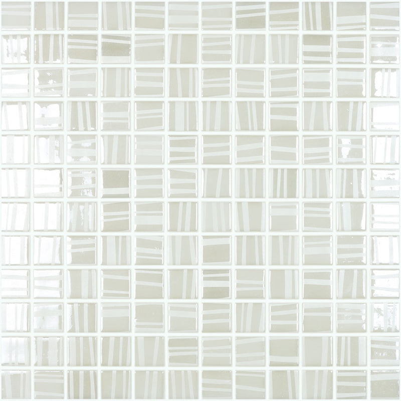 Tender White, 1" x 1" Glass Tile | Mosaic Pool Tile by Vidrepur 