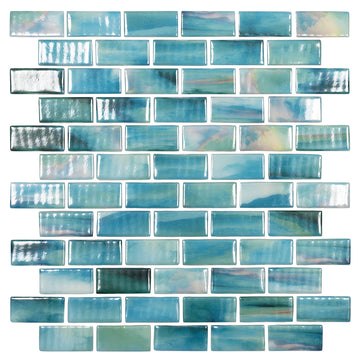 Watercolor, 1" x 2" Glass Tile | Mosaic Pool Tile by Vidrepur 