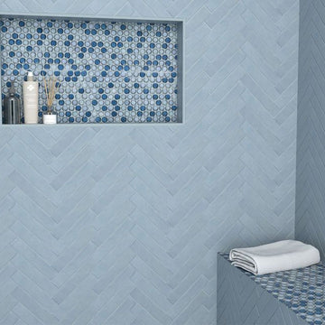 Beyond The Sea, 2" x 10" Ceramic Tile | Zellige-Look Backsplash Tile