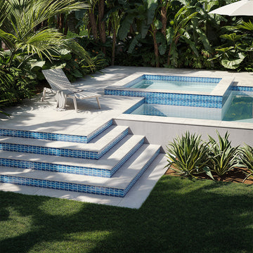 POWPLWS253PT Aquatica Smoke Blue, Mosaic - Porcelain Pool Tile