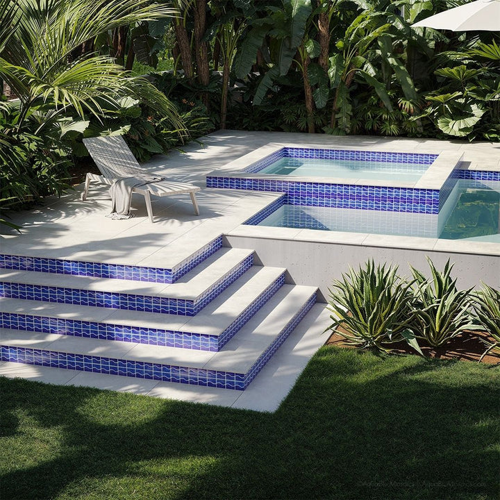 POWPLWS252PT Aquatica Lake Blue, Mosaic - Porcelain Pool Tile